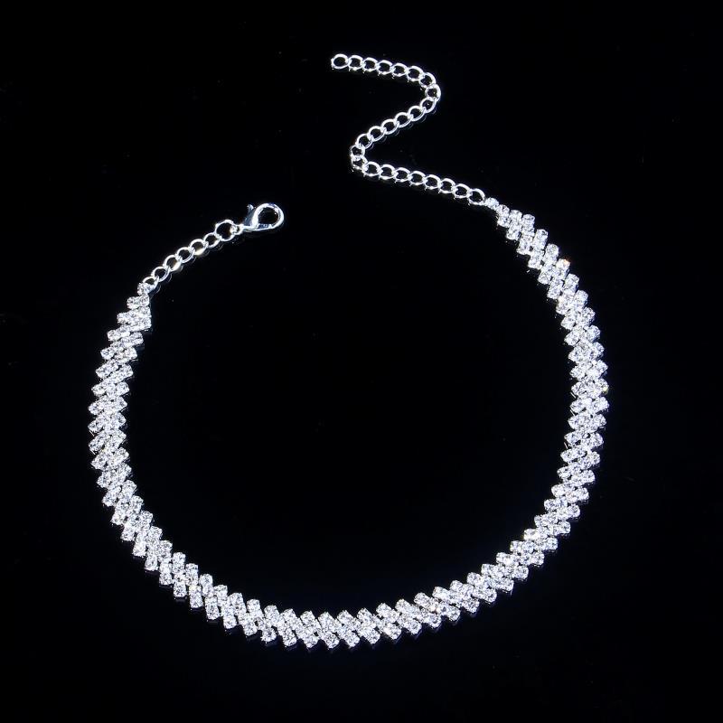 New Iced Out Chains Tennis Necklaces Bling Rhinestone Hip Hop Jewelry Silver Gold Fashion Trend Women Party Statement Collar Necklace Gifts