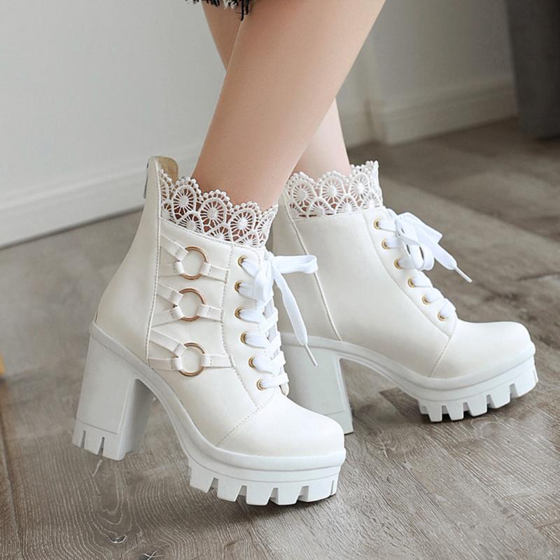 Boots Free Ship Women's Shoes Korean Gothic Women Fashion Winter Lace Pure Color High-Heeled Ankle Party, Black
Boots Free Ship Women's Shoes Korean Gothic Women Fashion Winter Lace Pure Color High-Heeled Ankle Party, Black