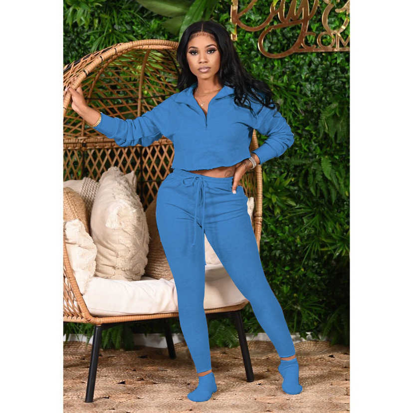 Designers Women Clothes pants 2023 two piece set with cotton sweater fabric autumn winter long sleeve