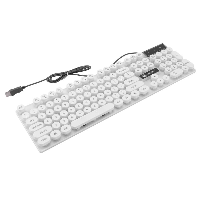 Keyboards Limeide Tx30 Gaming Keyboard Luminous Gamer Usb Wired Round Punk Waterproof Retro For Computer