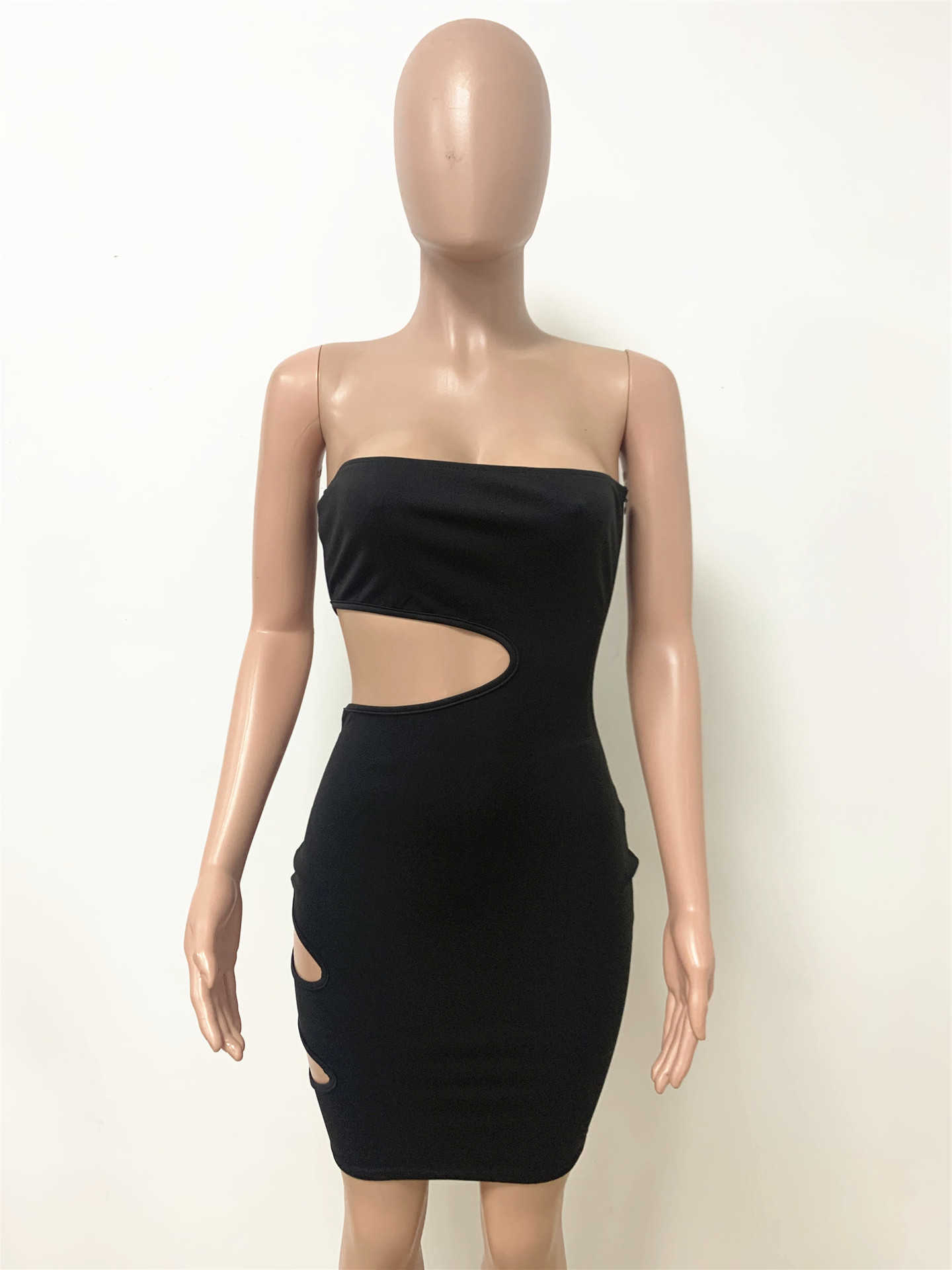 Off Shoulder Bodycon Summer Dress Women Strapless Hollow Out Backless Club Party Mini Bandage Sexy Elegant Female Vestidos 210526