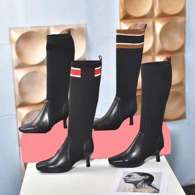 2021 Women Knitted Socks knee Boots Fashion Autumn Winter Leather 6.5cm Heel half Boot Top Designer Ladies High Heels shoes size 35-42
2021 Women Knitted Socks knee Boots Fashion Autumn Winter Leather 6.5cm Heel half Boot Top Designer Ladies High Heels shoes size 35-42