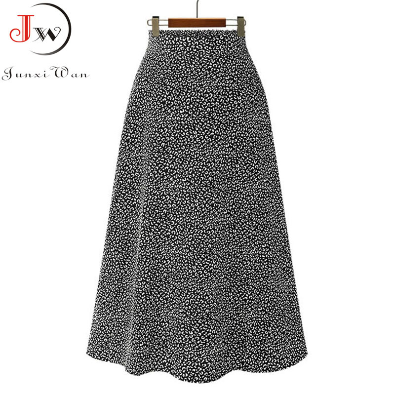 Vintage floral print chiffon skirts women Sprint Summer korean A line Pink streetwear high waist ladies midi skirt 210309