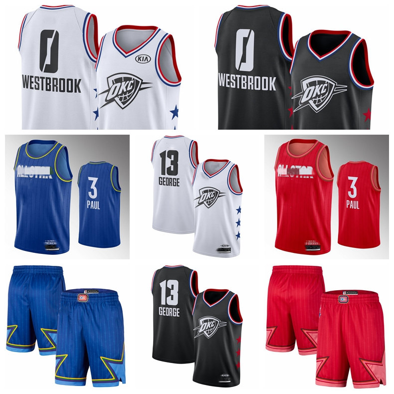 Chris Paul 0 Russell„Westbrook 13 Paul„George Oklahoma„City„Thunder„Men 2020 All-Star Game Swingman Basketball Jersey