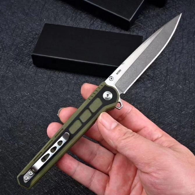 Green Hak Pocket Folding Knife M390/VG10 Damascus Blade G10 Handle Camping Hunting EDC Survival Tool Tactical Knives Xmas Gift a3931