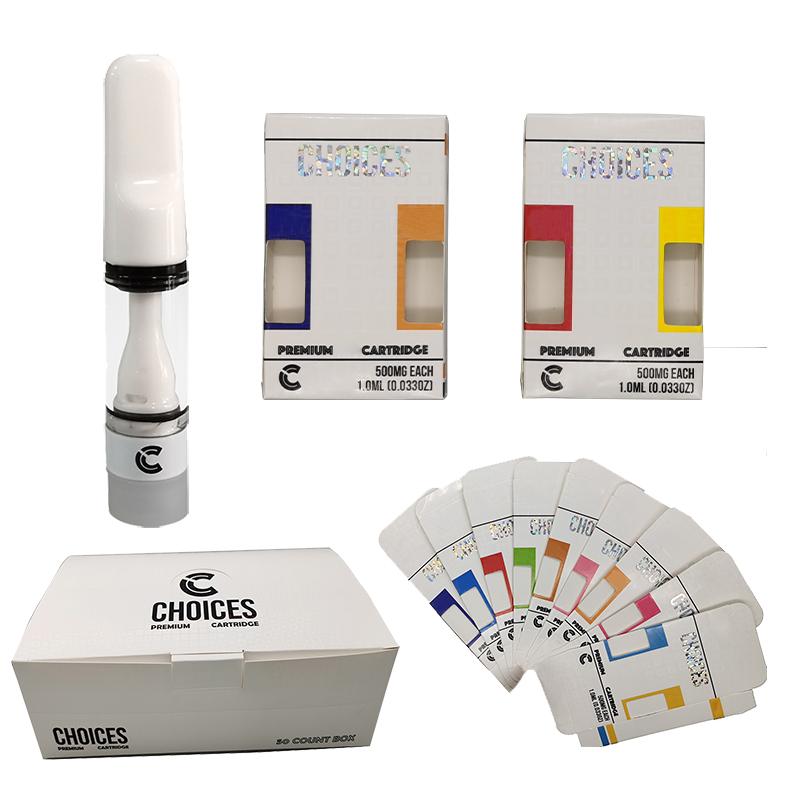 Ship from USA Choices Atomizer Full Ceramic Vape Cartridges Coil 510 Thread 20 Colors 0.5ML*2 Empty Oil Carts in Foam package and Original Choies Carton with Packaging
Ship from USA Choices Atomizer Full Ceramic Vape Cartridges Coil 510 Thread 20 Colors 0.5ML*2 Empty Oil Carts in Foam package and Original Choies Carton with Packaging