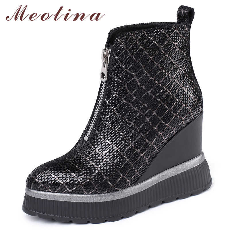 Meotina Autumn Ankle Boots Women Sheepskin Zip Platform Wedge Heel Short Boots Real Leather Super High Heel Shoes Lady Winter 42 210608, Black synthetic lini
Meotina Autumn Ankle Boots Women Sheepskin Zip Platform Wedge Heel Short Boots Real Leather Super High Heel Shoes Lady Winter 42 210608, Black synthetic lini