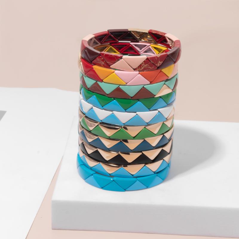 Beaded, Strands Miyouke Triangle Stretch Bracelet Geometric Enamel Bracelets Multicolor Bangles For Women And Men
Beaded, Strands Miyouke Triangle Stretch Bracelet Geometric Enamel Bracelets Multicolor Bangles For Women And Men