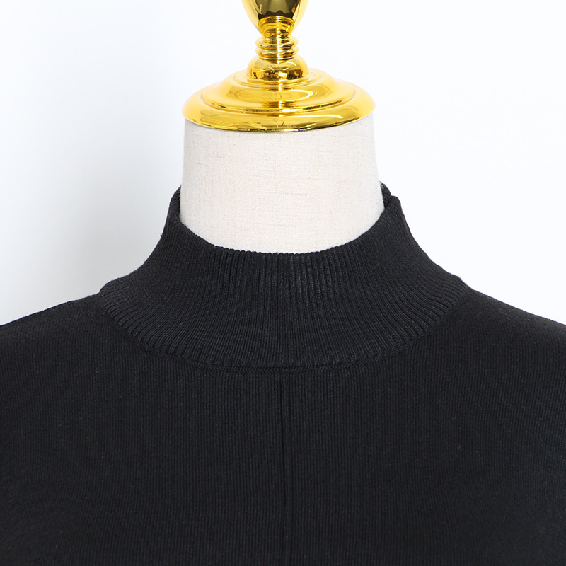TWOTWINSTYLE Patchwork Casual Sweater For Women O Neck Long Sleeve Irregular Hem Loose Sweater Female Fall Fashion New Tide 210218