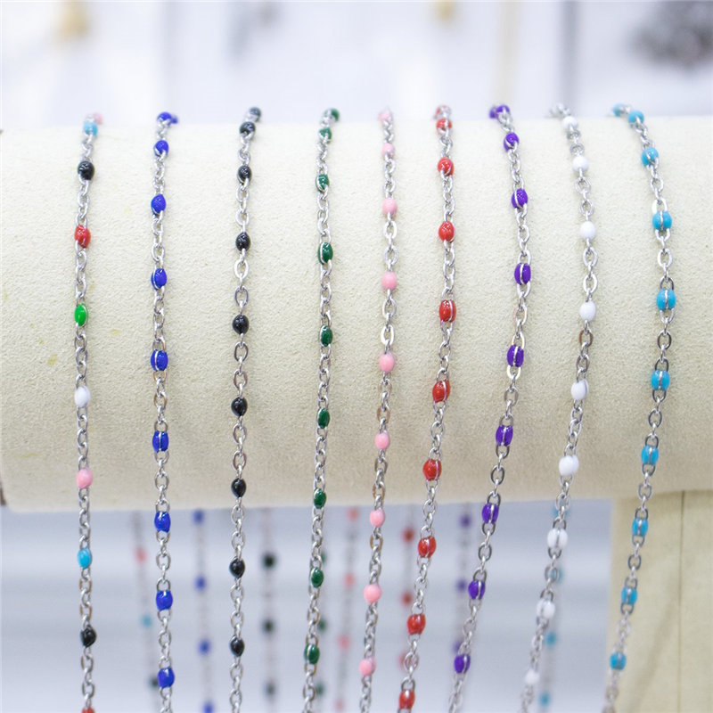 304 Stainless Steel Link Cable Chain Necklace Silver Color Neckalce Mixed Enamel Jewelry 50cm(19 5/8") long, 1 Piece
304 Stainless Steel Link Cable Chain Necklace Silver Color Neckalce Mixed Enamel Jewelry 50cm(19 5/8") long, 1 Piece