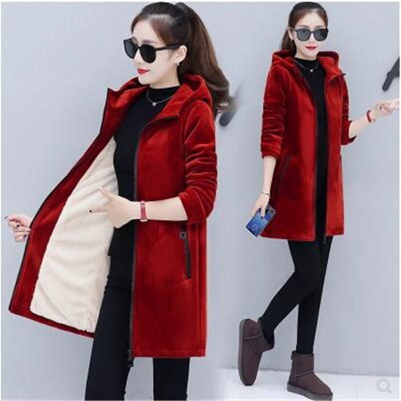 Trending products Hoodies for girls Autumn winter woman coat Add wool Warm jacket Pleuche Korean style hoodies Thick B4205 201113
