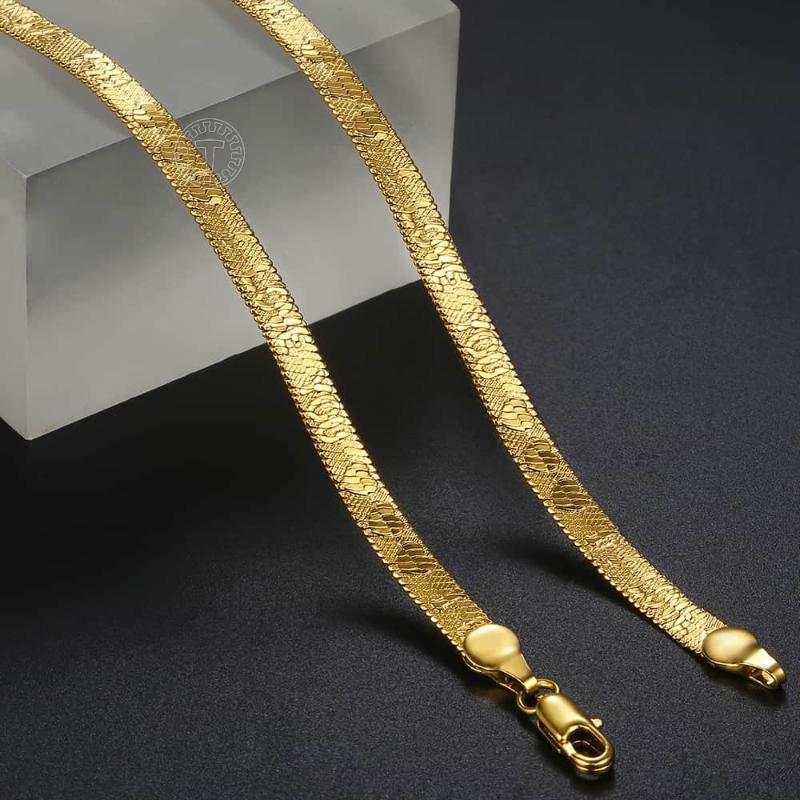 Chains Davieslee 5mm Necklace For Men Women Chain Snake Herringbone Necklaces Gold Filled I Love You Pattern Fashion Jewelry DGN468
Chains Davieslee 5mm Necklace For Men Women Chain Snake Herringbone Necklaces Gold Filled I Love You Pattern Fashion Jewelry DGN468