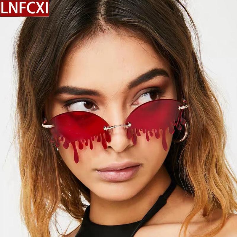 Sunglasses LNFCXI Luxury Flame Women Rimless Bat Sun Glasses Tears Shades Eyeglass Vintage Feather Sunglass Fire Shape Eyewears
Sunglasses LNFCXI Luxury Flame Women Rimless Bat Sun Glasses Tears Shades Eyeglass Vintage Feather Sunglass Fire Shape Eyewears