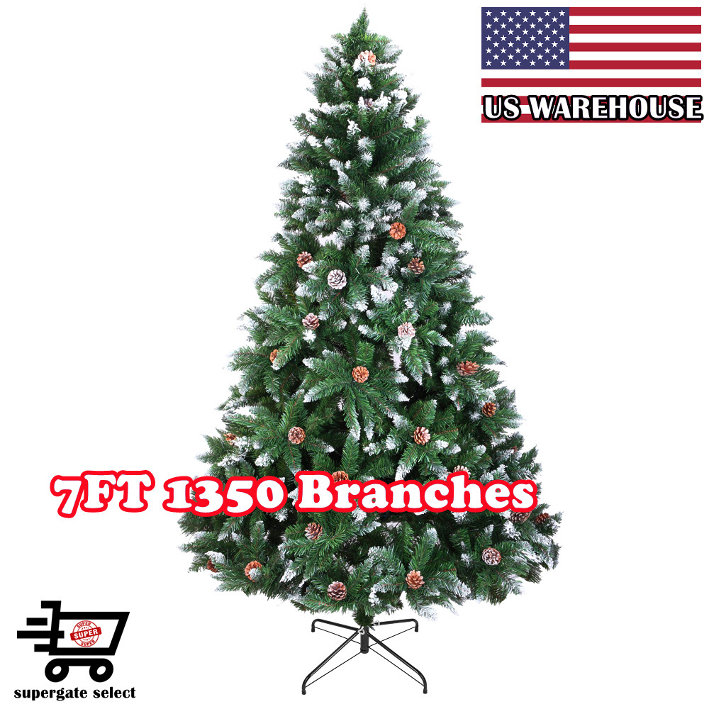 USA Stock Christmas Tree 7FT 1350 Branch Flocking Spray White Tree Plus Pine Cone
USA Stock Christmas Tree 7FT 1350 Branch Flocking Spray White Tree Plus Pine Cone