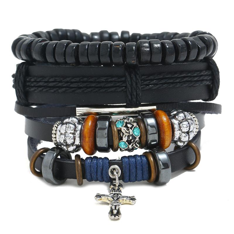 Link, Chain Vintage Jesus Religious Jewelry Multilayer Beaded Pendant Cross Bracelets Fashion Christian Leather Bracelet For Men Women, Black
Link, Chain Vintage Jesus Religious Jewelry Multilayer Beaded Pendant Cross Bracelets Fashion Christian Leather Bracelet For Men Women, Black