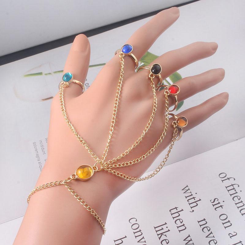 Charm Bracelets Fashion Exquisite Colorful Crystal Ring Chain Bracelet For Women Personality Trend Casual Party Jewelry Set, Golden;silver
Charm Bracelets Fashion Exquisite Colorful Crystal Ring Chain Bracelet For Women Personality Trend Casual Party Jewelry Set, Golden;silver