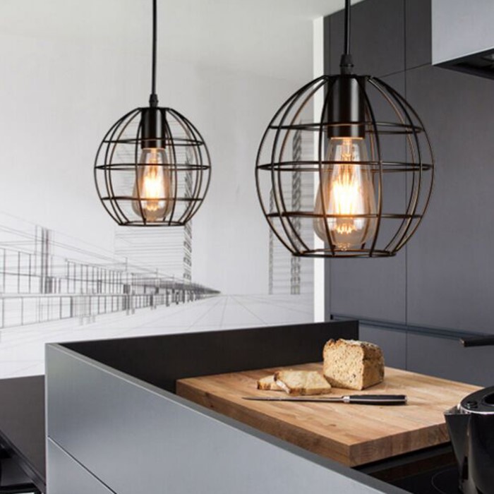 Creative Iron Cage Line Pendant Lamp 18CM E27 Black 120V Retro Ceiling Chandelier Hanging Light for Home Store Restaurant Decoration F-PL18291
Creative Iron Cage Line Pendant Lamp 18CM E27 Black 120V Retro Ceiling Chandelier Hanging Light for Home Store Restaurant Decoration F-PL18291