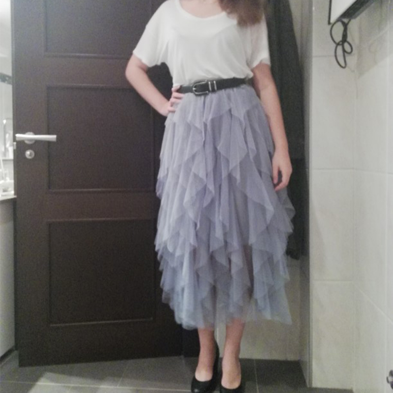 TIGENA Fashion Tutu Tulle Skirt Women Long Maxi Skirt Korean Cute Pink High Waist Pleated Skirt Female School Sun spodnica 210306