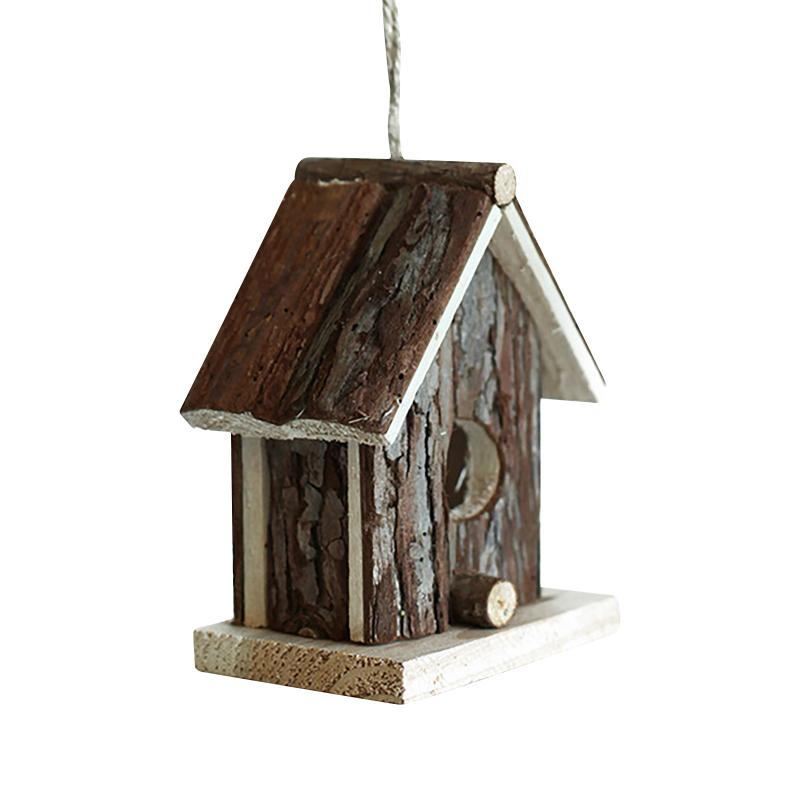 Wooden Bird Hanging Cave Cage Parrot Nest Hammock Hanging Cage Warm Winter Birds Bed Toys Garden Interior Decoration