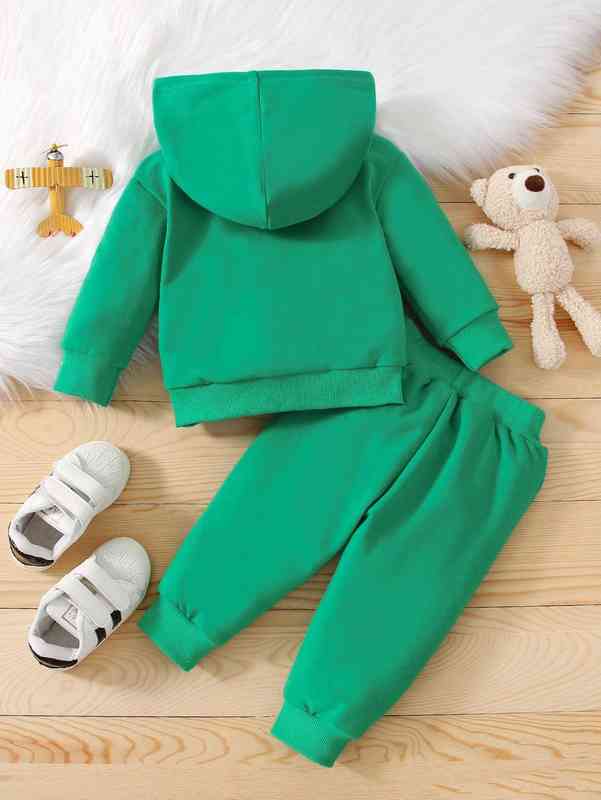 Baby Letter Graphic Hoodie & Sweatpants SHE