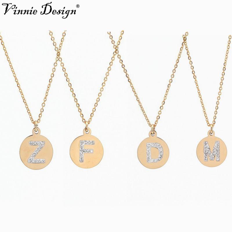 Pendant Necklaces Vinnie Design Jewelry Fashion Gold Color Crystal Rhinestone A-Z Letter Necklace Initial Alphabet 10pcs/lot
Pendant Necklaces Vinnie Design Jewelry Fashion Gold Color Crystal Rhinestone A-Z Letter Necklace Initial Alphabet 10pcs/lot