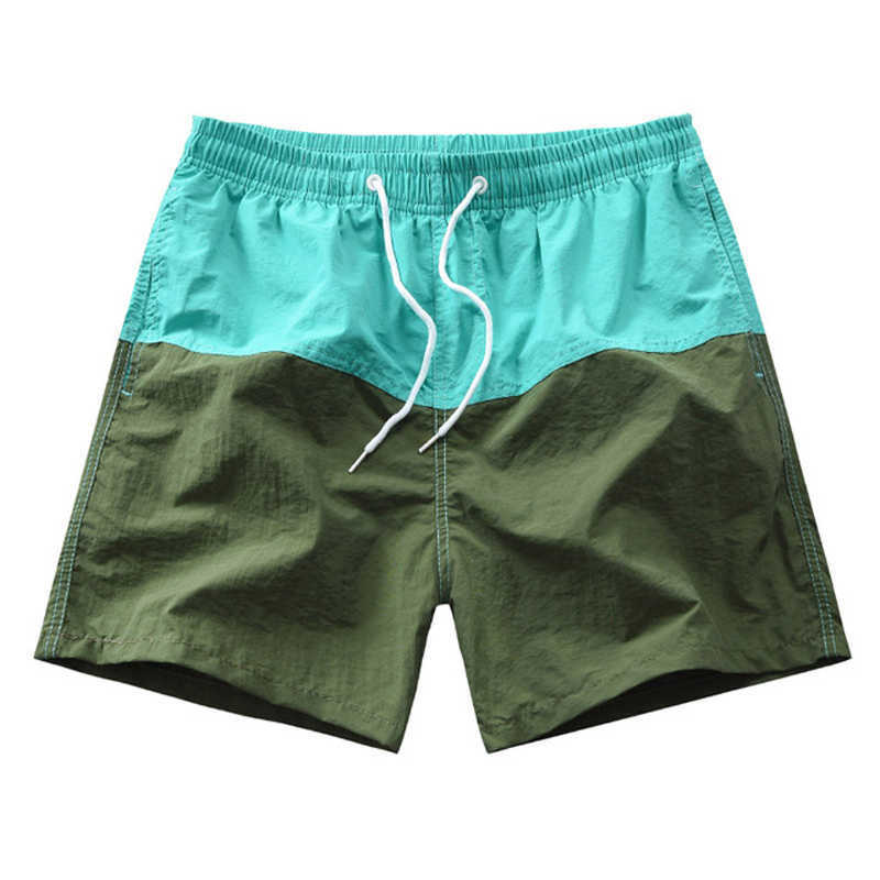 Men's Elastic Soft Breathable Shorts Fashionable Simple Color Block Household Loose Beach Casual 210629