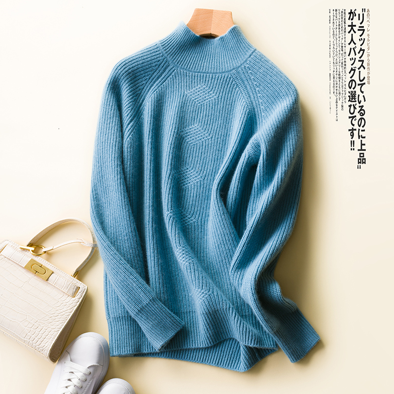 2021 New Female O-neck Knitting Jumper Women Autumn Winter Long Sleeve Thickening Women's Warm Sweater 100% Cashmere Baer, Lake green
2021 New Female O-neck Knitting Jumper Women Autumn Winter Long Sleeve Thickening Women's Warm Sweater 100% Cashmere Baer, Lake green