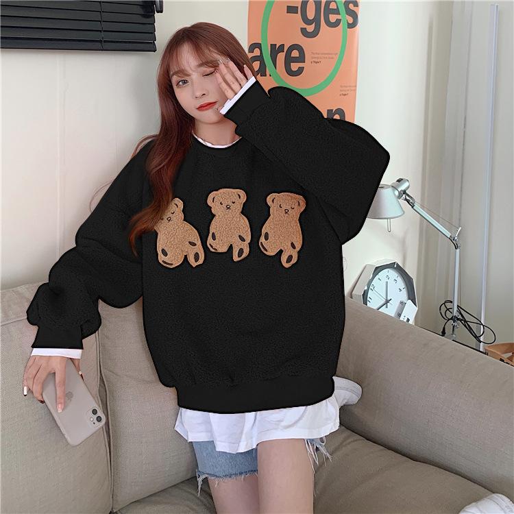Women's Hoodies & Sweatshirts Ovesized Sweatshirt Women Kawaii Three Bear Thick Loose Korean Fur Tide Ins Long Sleeve Pullovers Female Cloth, Black
Women's Hoodies & Sweatshirts Ovesized Sweatshirt Women Kawaii Three Bear Thick Loose Korean Fur Tide Ins Long Sleeve Pullovers Female Cloth, Black