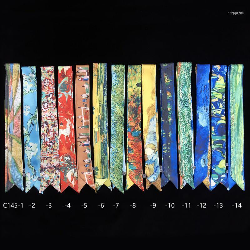 Scarves 95cm*5cm Small Long Gogh Printed Woman Silk Scarf 2021 Design Big Brand Skinny Bag Ribbons Cloth Accessories1
Scarves 95cm*5cm Small Long Gogh Printed Woman Silk Scarf 2021 Design Big Brand Skinny Bag Ribbons Cloth Accessories1