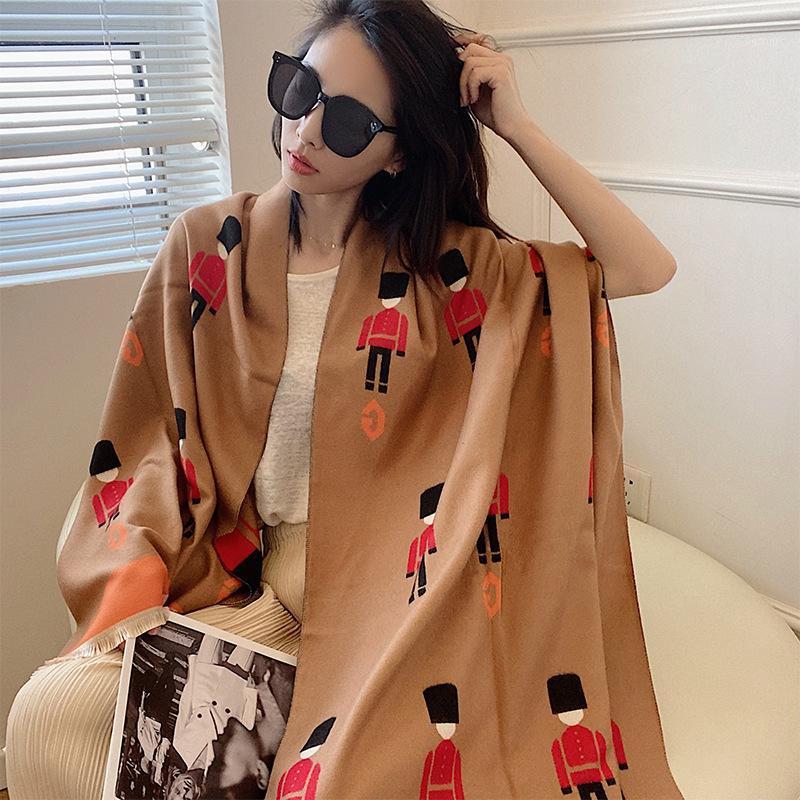 Scarves 2021 Spring Autumn High Quality Wool Women's Double-sided Scarf Korean Version Simple Long Warm Cape Fashion With, Blue;gray 
Scarves 2021 Spring Autumn High Quality Wool Women's Double-sided Scarf Korean Version Simple Long Warm Cape Fashion With, Blue;gray