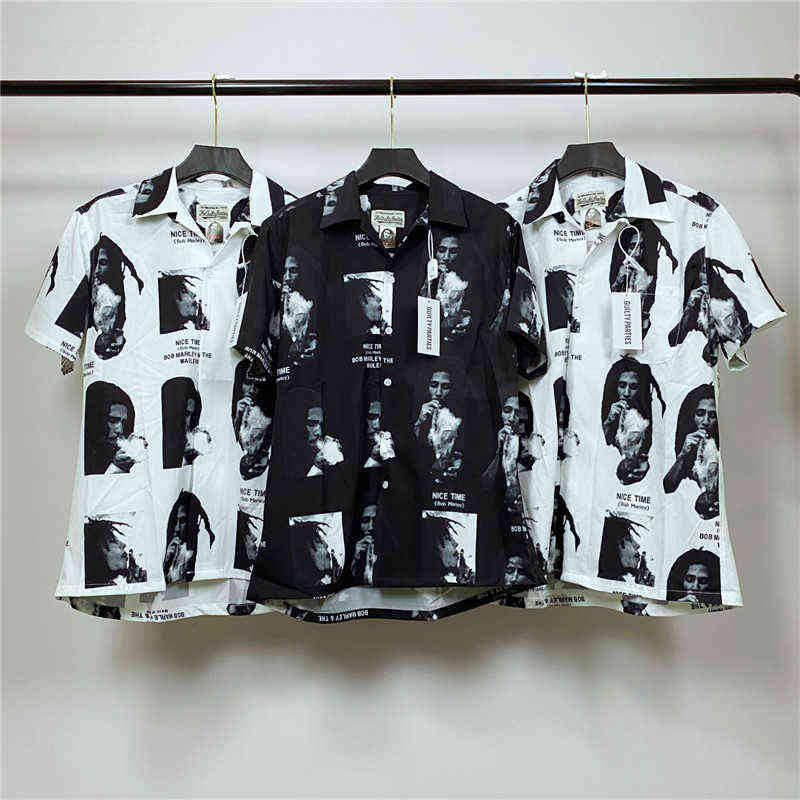 White Black WACKO MARIA Shirt Men Women Digital Fashion Casual Printing Tees Streetwear mens dress shirts H1210
White Black WACKO MARIA Shirt Men Women Digital Fashion Casual Printing Tees Streetwear mens dress shirts H1210