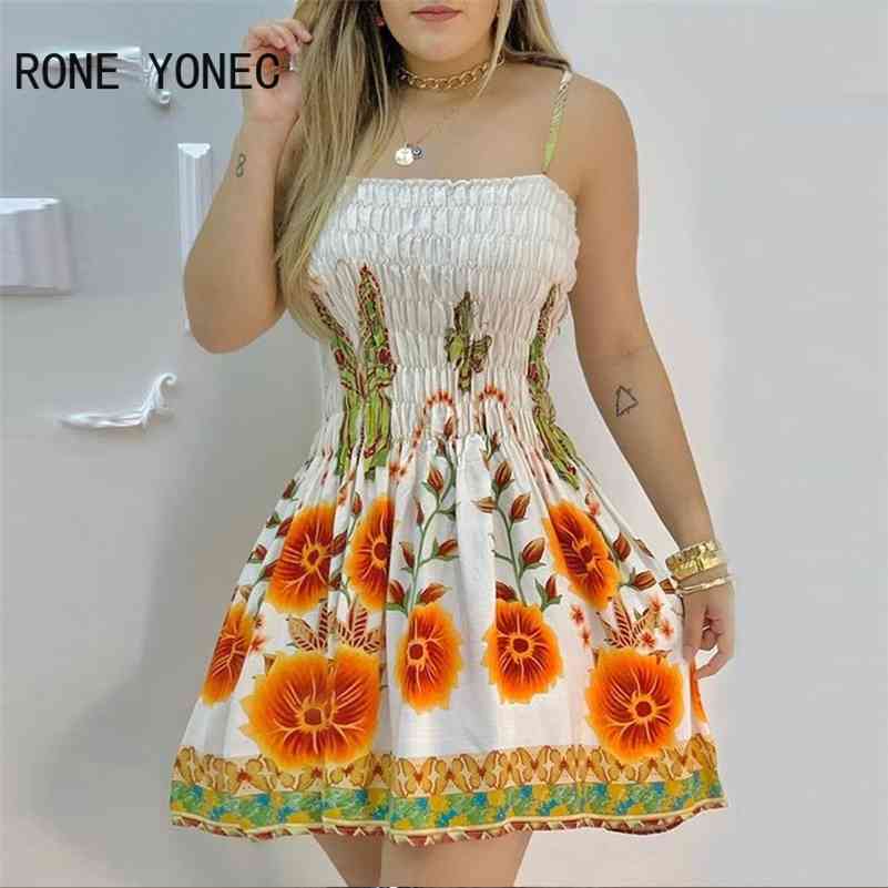 Women Elegant Dress Floral Print Spaghetti Strap Shirred Dress Casual Summer Mini Dress 210630, White
Women Elegant Dress Floral Print Spaghetti Strap Shirred Dress Casual Summer Mini Dress 210630, White