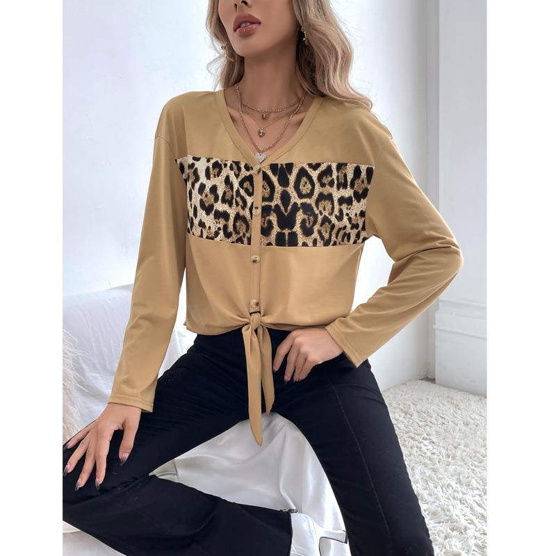 Women' T-Shirt Casual Lazy Style Sweater 2021 Autumn Winter Stitched Leopard Print Loose Fashion Long Sleeve, Khaki
Women' T-Shirt Casual Lazy Style Sweater 2021 Autumn Winter Stitched Leopard Print Loose Fashion Long Sleeve, Khaki