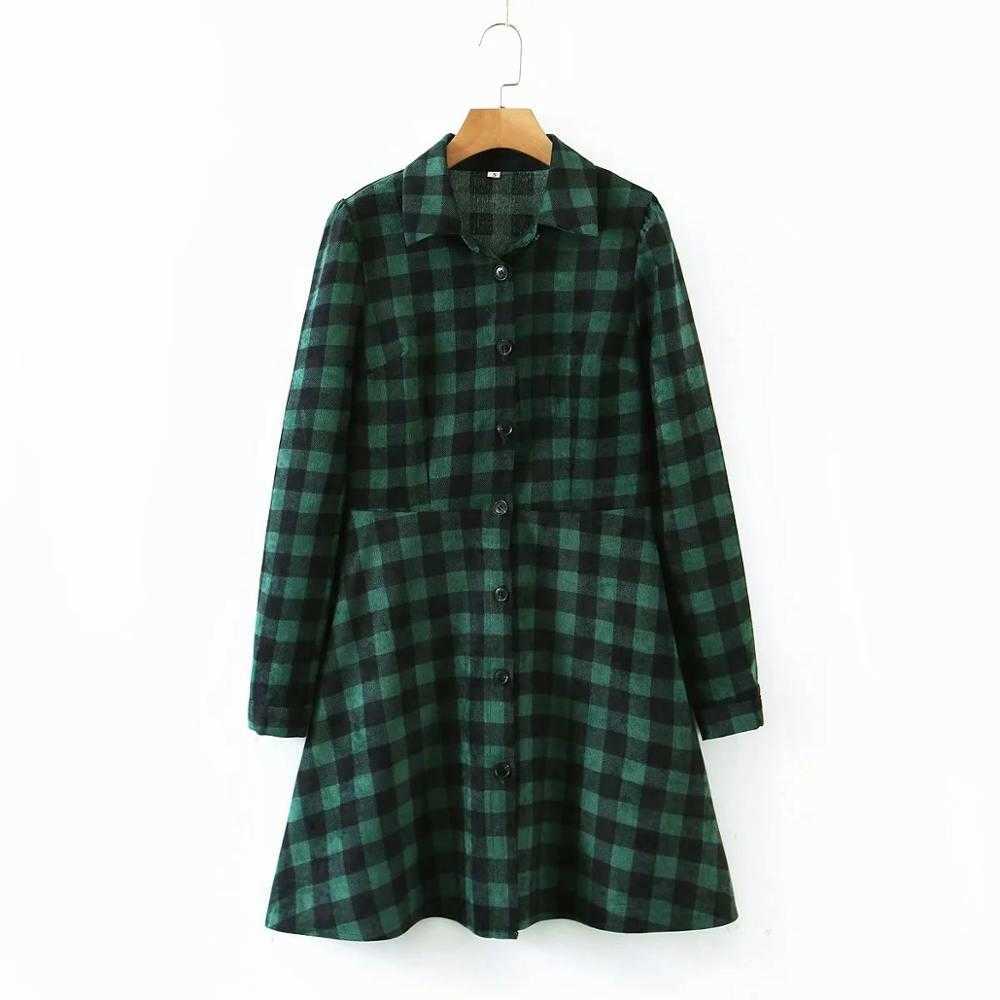 Women Check Dress Shirt-style Long Sleeves Corduroy Dress Fashion Chic Vintage Short Women Dress vestidos femme robe 210709, As picture
Women Check Dress Shirt-style Long Sleeves Corduroy Dress Fashion Chic Vintage Short Women Dress vestidos femme robe 210709, As picture