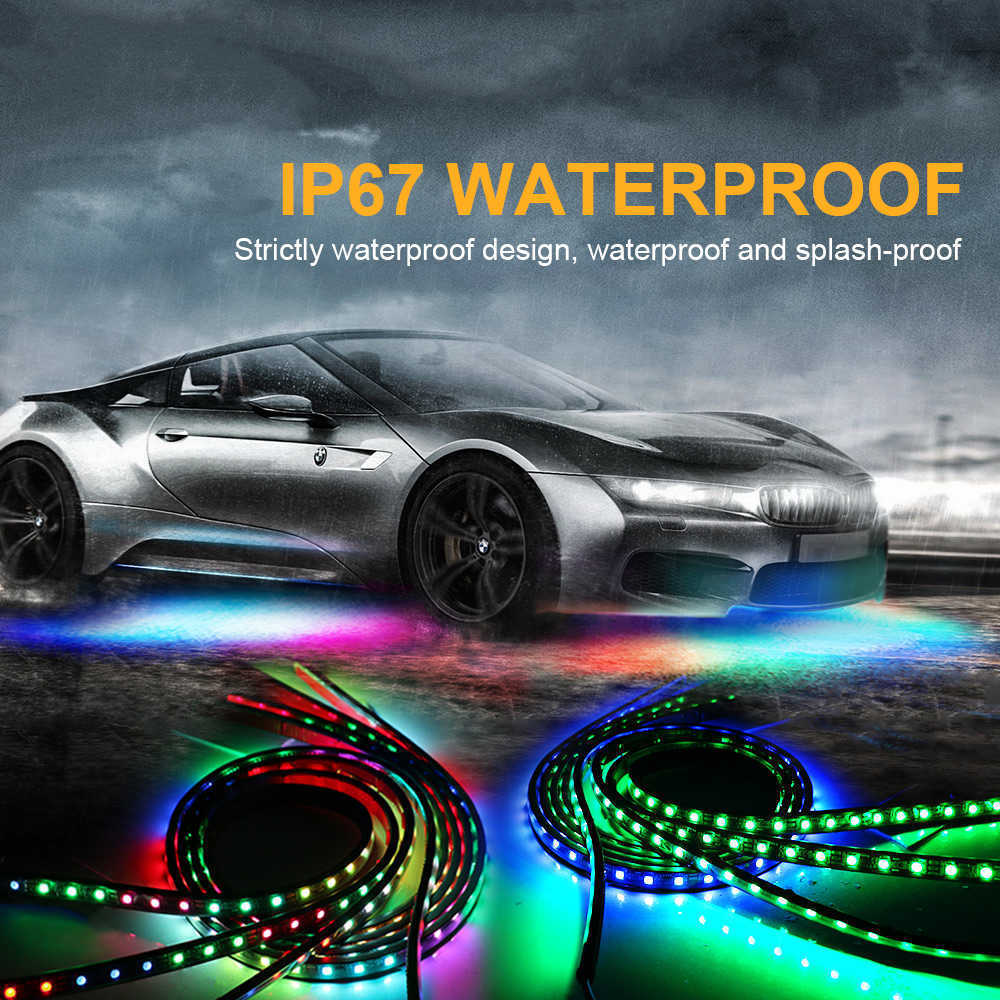 New 2021 Car Underglow LED Strip Lights App Control RGB Neon Atmosphere Lights Bar Flexible Chassis Decoration Lamp Accessories 12V
