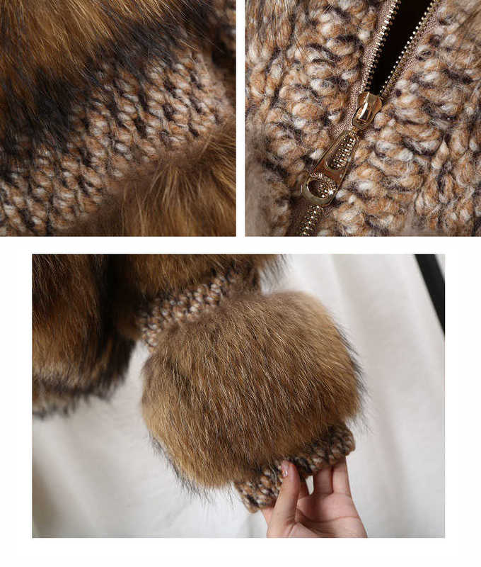 OFTBUY Winter Jacket Women Parka Real Fur Coat Natural Raccoon Fur Woolen Coat Bomber Jacket Korean Streetwear Oversize 210927