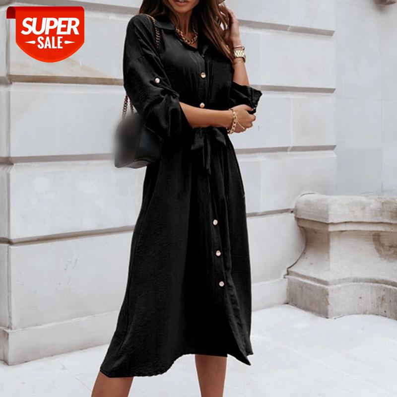 Autumn Adjustable Long Sleeve Women's Shirt Dress Single Breasted Lace Up Female Long Dresses New Solid Elegant Ladies Clothes #z40J, Black;gray
Autumn Adjustable Long Sleeve Women's Shirt Dress Single Breasted Lace Up Female Long Dresses New Solid Elegant Ladies Clothes #z40J, Black;gray