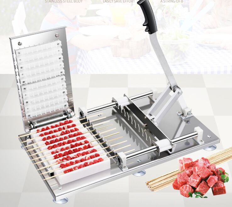 manual meat kebab bamboo skewer hine barbecue skewers maker bbq grill tool RRD7701 Free shipping