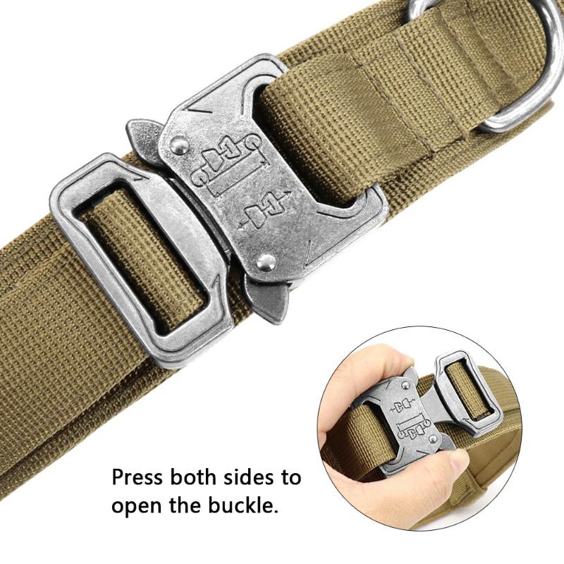Dog Collars & Leashes Tactical Collar Nylon Pet Adjustable Training Quick Control Handle For Medium Large Dogs