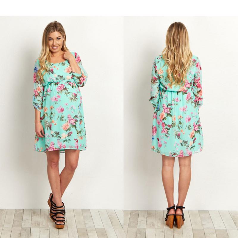 Maternity Dresses Women's Floral Three-quarter Sleeve Dress Pregnant Nursing Nightgown Pregnancy Printed Clothes, Green
Maternity Dresses Women's Floral Three-quarter Sleeve Dress Pregnant Nursing Nightgown Pregnancy Printed Clothes, Green