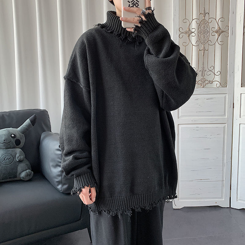 2021 New Korean Style Ripped Sweater Men's Warm Fashion Casual Knitted Pullover Men Wild Loose Winter Knitting Sweaters Mens Clothes Zlv6, Black turtleneck
2021 New Korean Style Ripped Sweater Men's Warm Fashion Casual Knitted Pullover Men Wild Loose Winter Knitting Sweaters Mens Clothes Zlv6, Black turtleneck