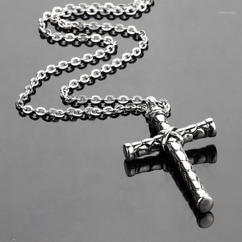 Pendant Necklaces Vintage Jesus Cross Necklace For Men Stainless Steel Engraved Chain Neck Choker Male Jewelry Accessories, Silver 
Pendant Necklaces Vintage Jesus Cross Necklace For Men Stainless Steel Engraved Chain Neck Choker Male Jewelry Accessories, Silver