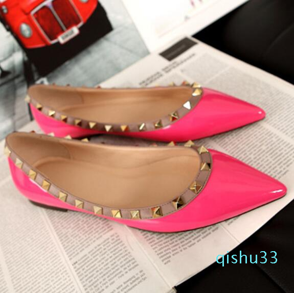 Wholesale-genuine leather v stud ballerina flats blue black nude red yellow rose pink luxury designer runway classic fashion women
Wholesale-genuine leather v stud ballerina flats blue black nude red yellow rose pink luxury designer runway classic fashion women