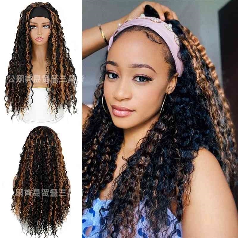 headband Wig with long Velcro small roll wig Headcover black brown two-color chemical fiber hair, Ombre color
headband Wig with long Velcro small roll wig Headcover black brown two-color chemical fiber hair, Ombre color