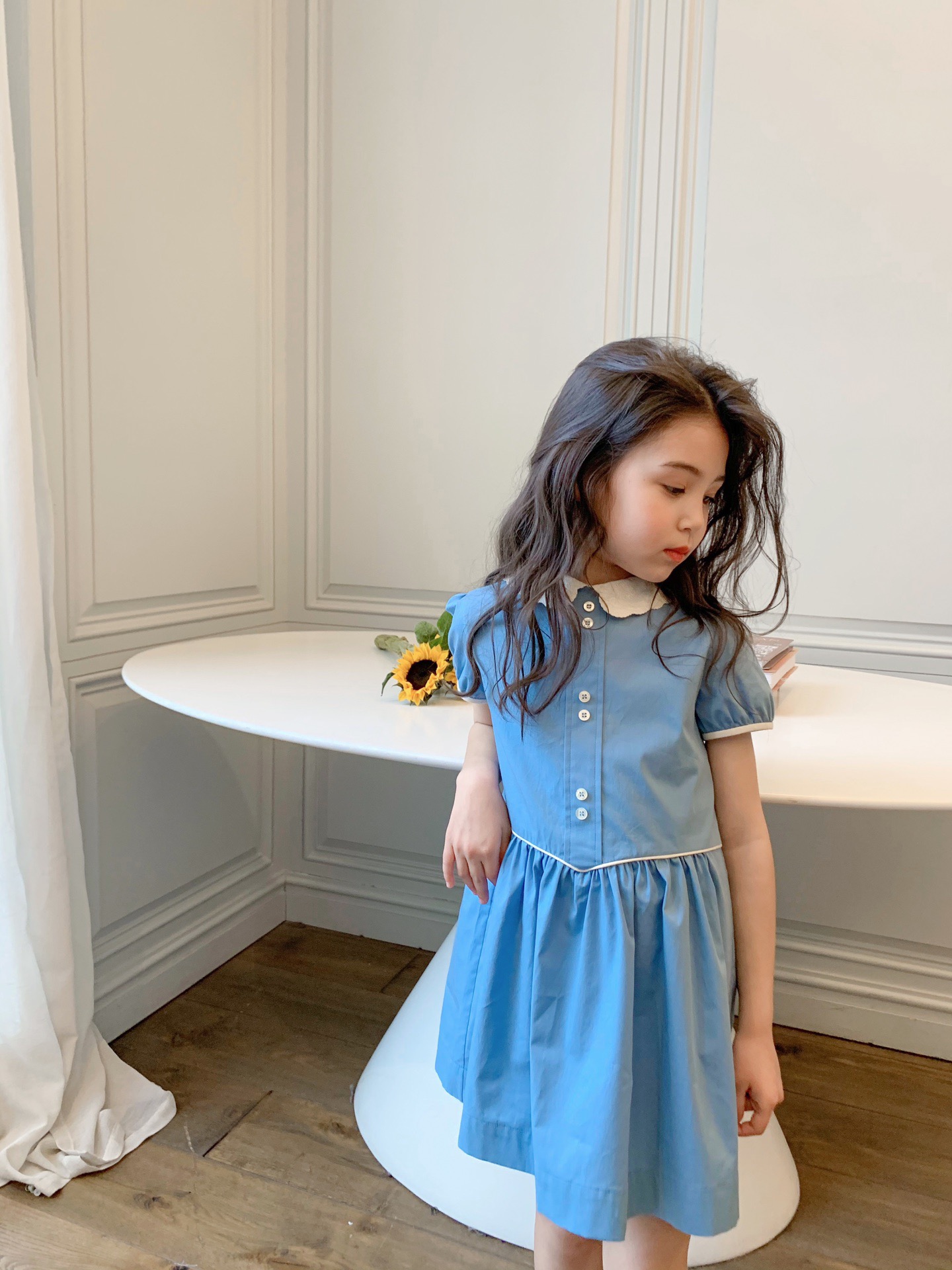 2021 Baby Girls Dresses Summer Kids Girl Turn-down Collar Blue Dress Summer Fashion Cotton Clothing Children dress, Wathet blue
2021 Baby Girls Dresses Summer Kids Girl Turn-down Collar Blue Dress Summer Fashion Cotton Clothing Children dress, Wathet blue