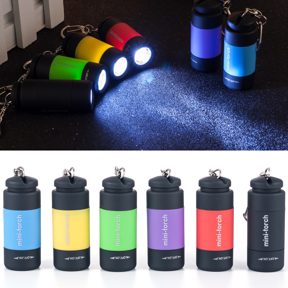 New Key Chains LED Light Flashlight Lamp Pocket Keychain Mini Torch Waterproof