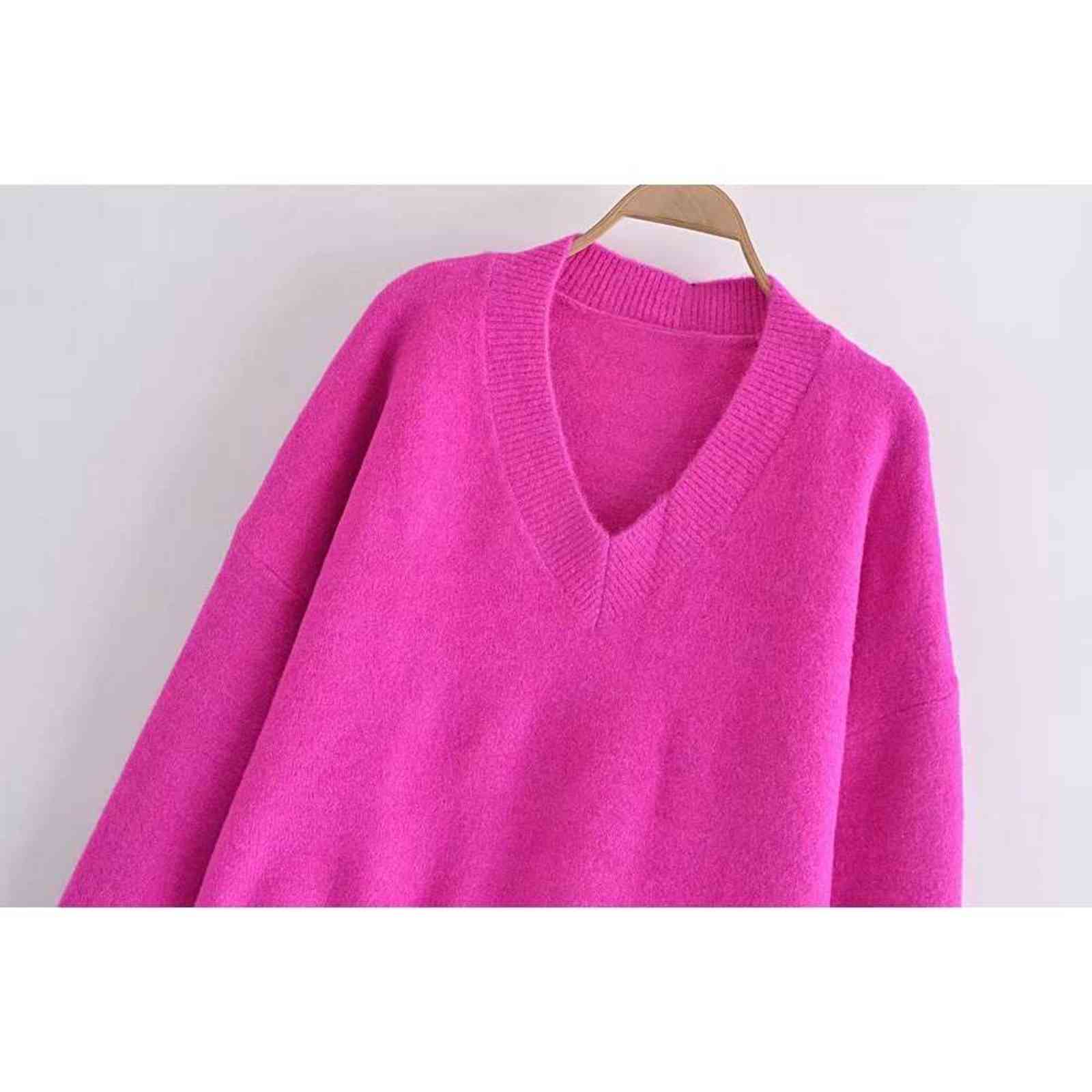 Willshela Women Fashion Knit Sweater Top Long sleeves V-Neck Soft Knitwear Casual Knitted sweaters Pullover Woman Tops 211123wtt