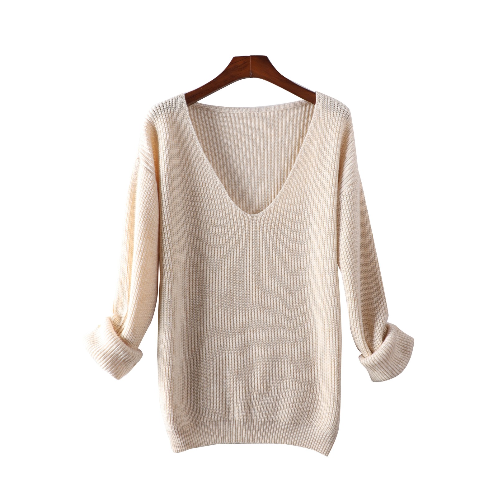 New Fashion Sweater Merino Wool Cashmere For Women Pure Colors Sweaters V-Neck Europe United States Ladies Pullover Knitted 210218