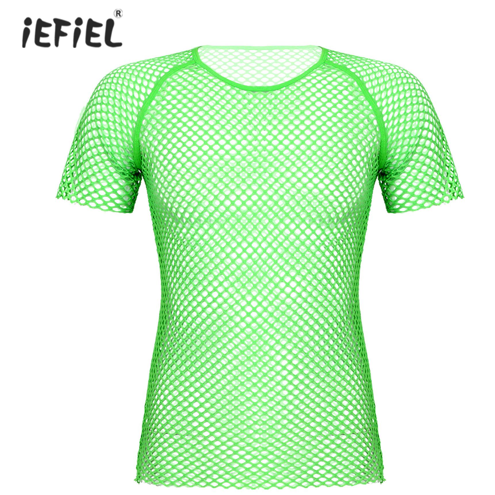 Mens Sexy Fishnet Top See-through Hollow Out Round Neck Short Sleeve Tops Bar Stage Performance Costume Sexy Nightwear Clubwear
Mens Sexy Fishnet Top See-through Hollow Out Round Neck Short Sleeve Tops Bar Stage Performance Costume Sexy Nightwear Clubwear