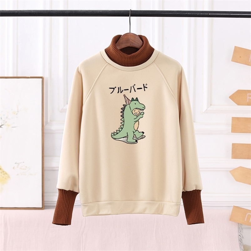 Paris Girl Turtleneck Dinosaur Cartoon Pattern Oversized Hoodie Women Ladies Loose Korean Long-sleeved Sweashirt Pullovers 210524, 5 pink
Paris Girl Turtleneck Dinosaur Cartoon Pattern Oversized Hoodie Women Ladies Loose Korean Long-sleeved Sweashirt Pullovers 210524, 5 pink